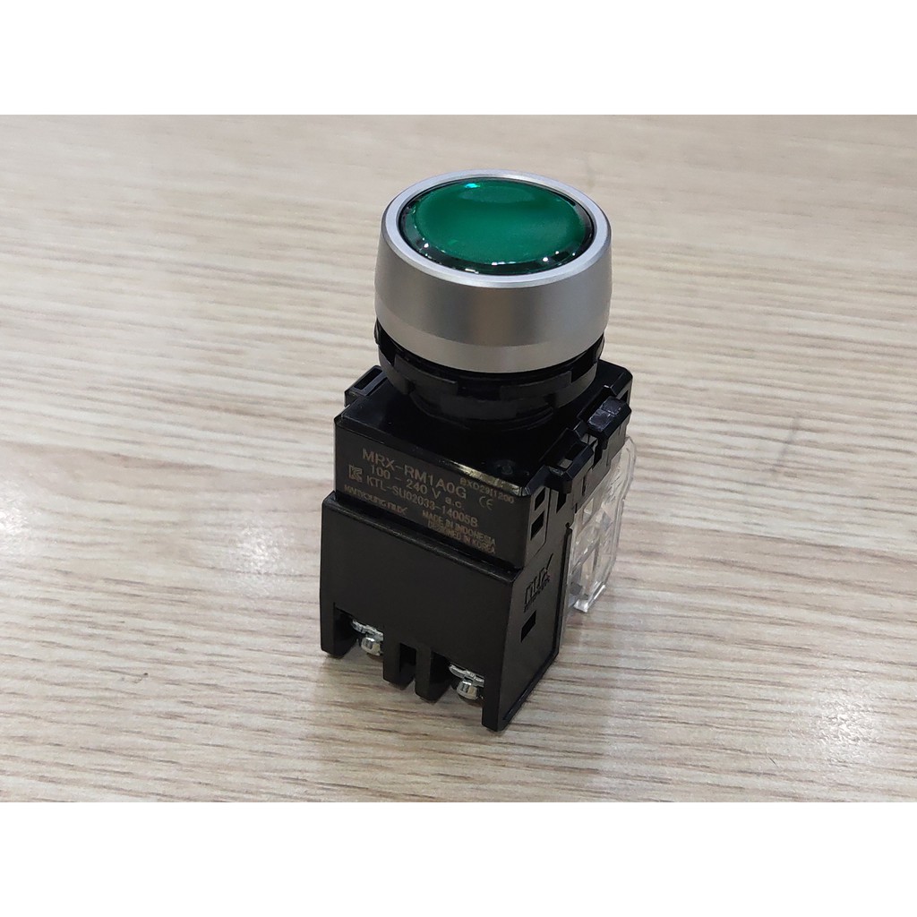 Nút nhấn có đèn viền nhôm phi 22 đỏ vàng xanh MRX Hanyoung