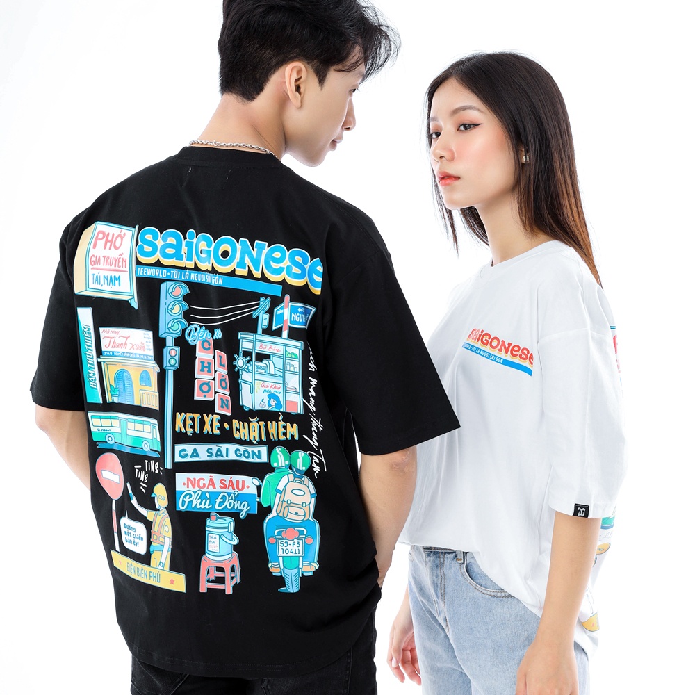 Áo Thun Local Brand Teeworld Saigon Traffic T-shirt Tay Lỡ Nam Nữ Form Rộng Unisex