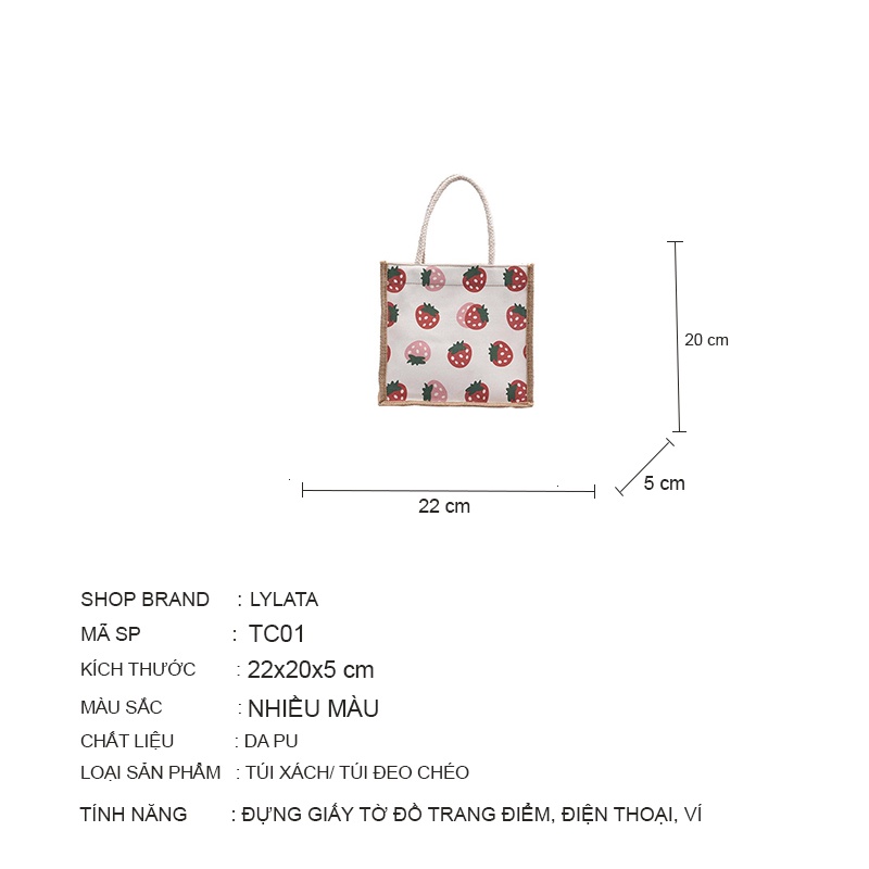 Túi cói túi tote mini đi biển nữ đẹp đi chơi thời trang dễ thương cute phong cách vintage TC01 | BigBuy360 - bigbuy360.vn