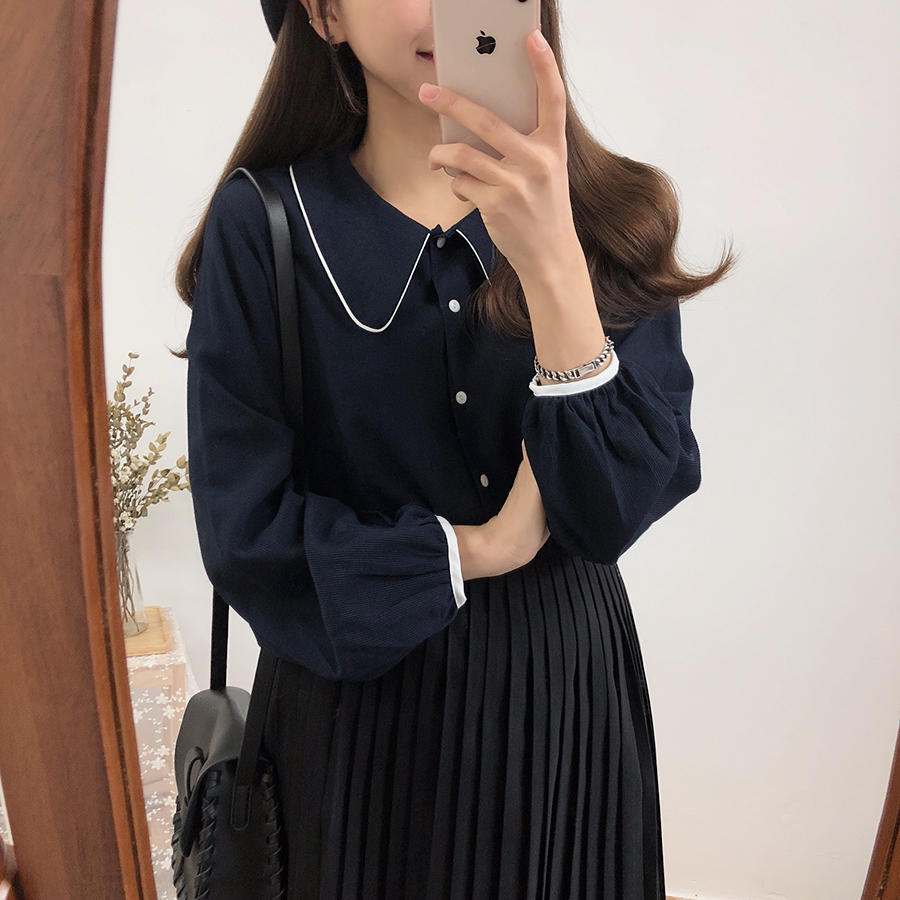 Áo sơ mi nữ dài tay cổ điển Hàn Quốc mới