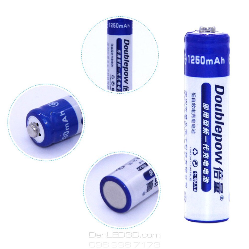 [Chính Hãng] Pin Sạc AAA DoublePow 1250Mah Kèm Bộ Sạc, Dung Lượng Thật, BH 1 Đổi 1