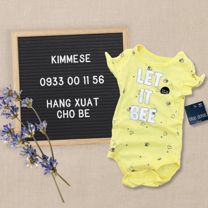 [Freeship + Hoàn xu 30k] Bodysuit body chip cotton Dokie - Vàng Let it bee - Tay ngắn - Bodysuit Cho Bé | BigBuy360 - bigbuy360.vn