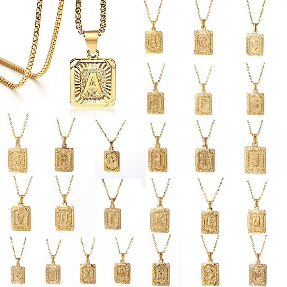 Dây Chuyền Mạ Vàng 14K Sang Trọng Cho Nữ|Dây Chuyền Mặt Chữ Phong Cách Hip Hop Sang Trọng Cho Nam