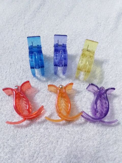 Kẹp tóc càng cua 3 răng bóng màu