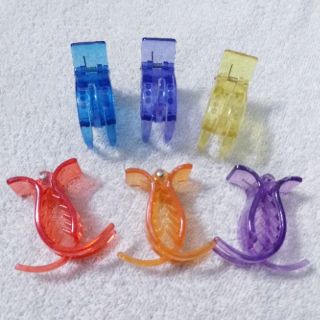Kẹp tóc càng cua 3 răng bóng màu