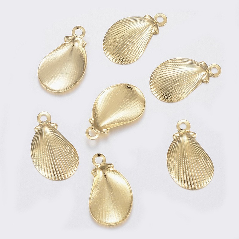 Set 1-50 Mặt Dây Chuyền Hình Lá Phong / Vỏ Sò / Lá / Trái Tim Bằng Thép Không Gỉ 304