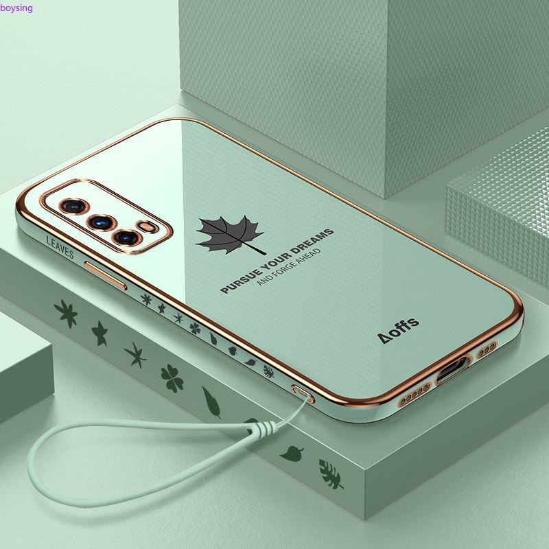 Ốp Điện Thoại Mạ Điện Hình Lá Phong Cho Vivo IQOO 7 8 Z1X Z5