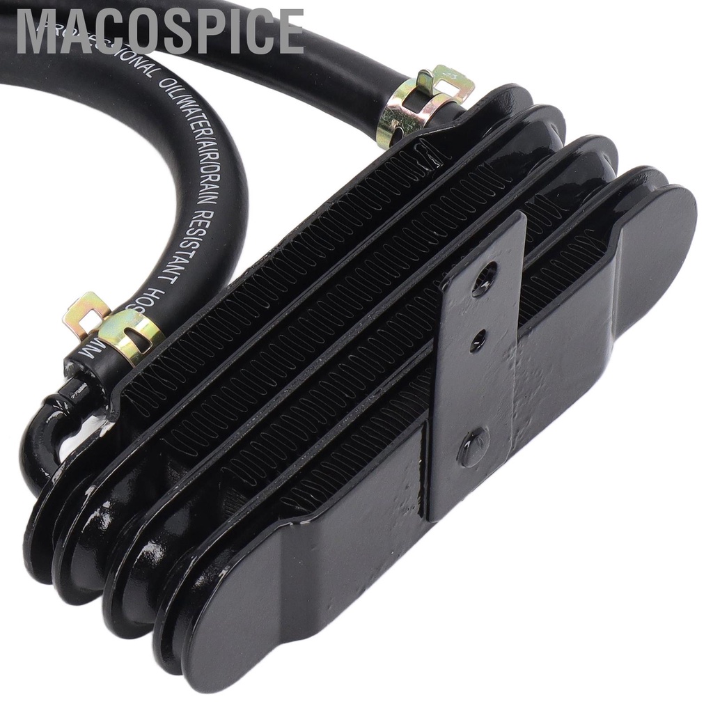 Macospice Motorcycle Oil Cooler Metal Engine Transmission Quickly Cooling for 50‑150cc Curved Beam