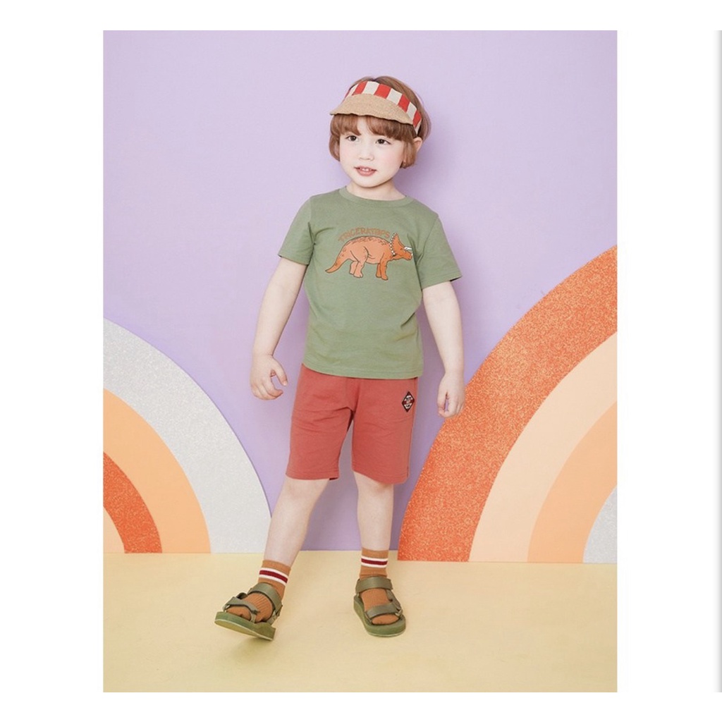 Bộ cotton hè cho bé trai hình khủng long BJJ003
