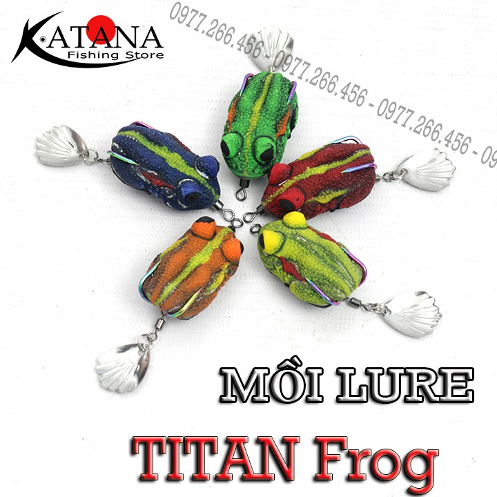 Mồi Lure Nhái hơi Thái Lan Titan Frog - Lưỡi TiTan Chống Sét