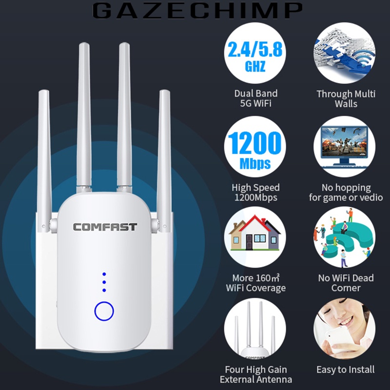 Thiết Bị Khuếch Đại Tín Hiệu Wifi 1200mbps 2.4g 5g | WebRaoVat - webraovat.net.vn