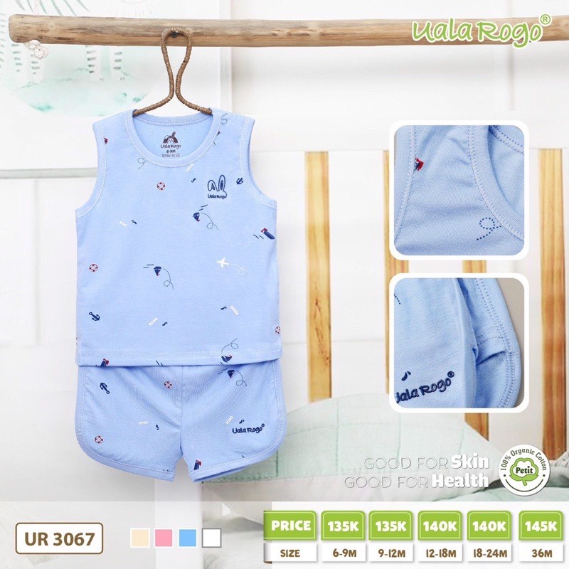 Bộ Quần Áo Ba Lỗ Petit Họa Tiết 5 Màu UALA ROGO - UR3077