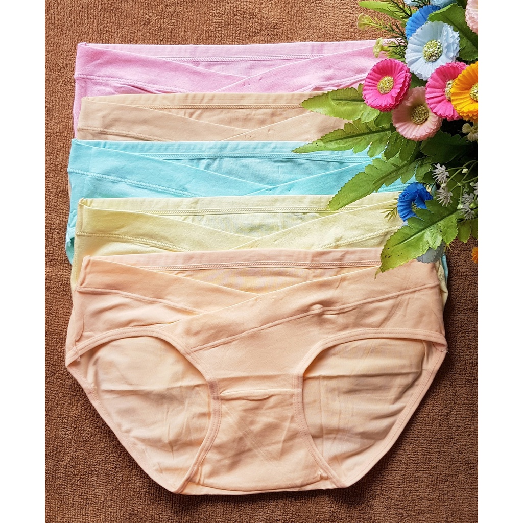 Quần lót bầu và sau sinh cạp chéo, COTTON CAO CẤP co giãn, thấm hút tốt, hàng đẹp túi zip từng quần riêng