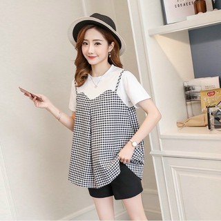 Áo bầu phối hai dây hè HT8840