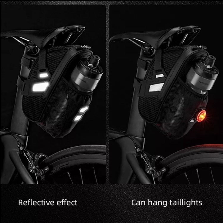 ROCKBROS Túi Yên, Túi cọc Yên xe đạp có thế gắn bình nước, chất liệu vải cứng chống thấm, vân cabon.