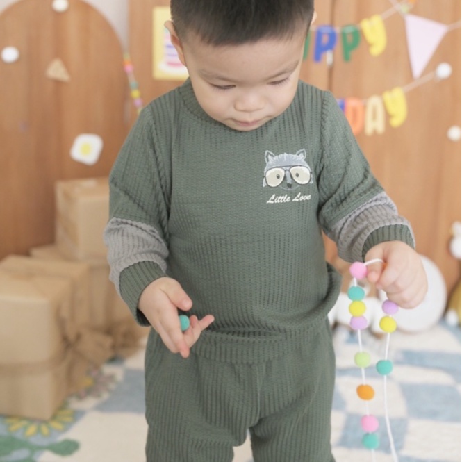 Bộ Len Mỏng Little Love LI6 • 3-6M 6-9M 9-12M 12-18M 18-24M 3Y 4Y • Choding Home