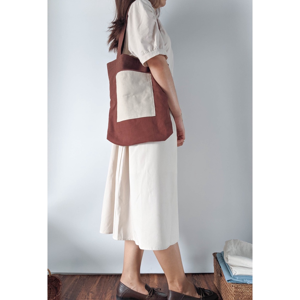 Túi vải Woody - Túi tote linen bột - Youth Linen