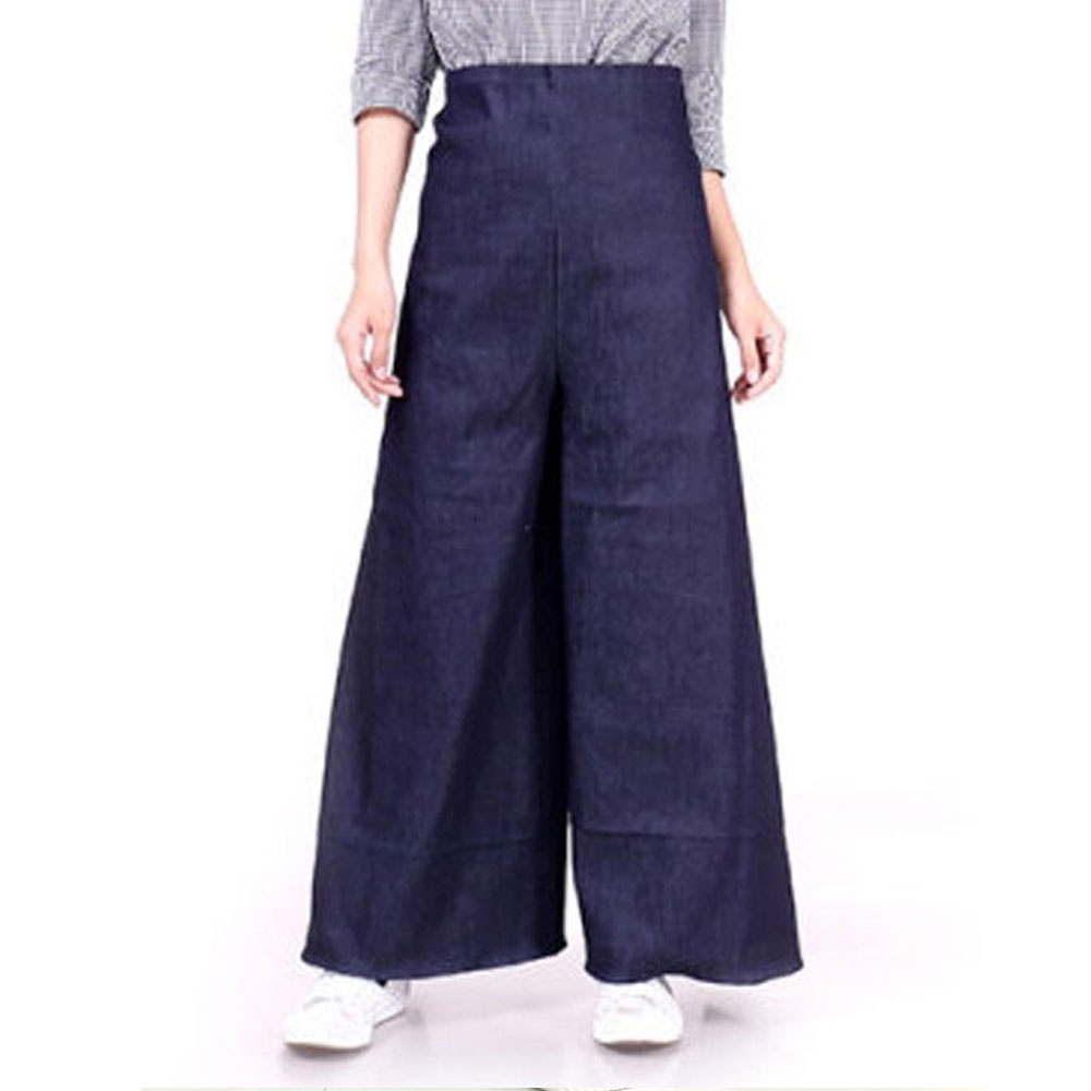 Váy chống nắng vải jean, caro coton xẻ tà đan chéo mềm mại cao cấp có nút bấm thoải mái