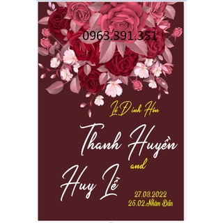 Bảng cưới wedding cô dâu chú rể để cổng - bảng tên đám cưới treo phông, bảng tròn - síp shopee hoặc giao hàng ngoài