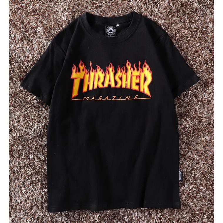 Áo Thun Cotton Tay Ngắn In Chữ Thrasher Cá Tính Cho Nam Và Nữ  ྇ ྇