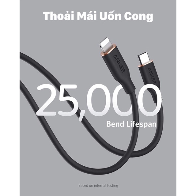 Dây Sạc-Cáp Sạc Nhanh Anker Flow C to L A8662/A8663-0,9/1,8M