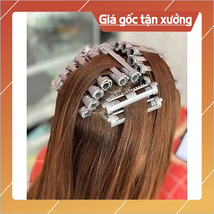 XƯƠNG UỐN PHỒNG Trục uốn lạnh dập phồng chân tóc  không cần buộc thun  không gây gãy tóc( 1 hộp 25 cây còn màu xám)