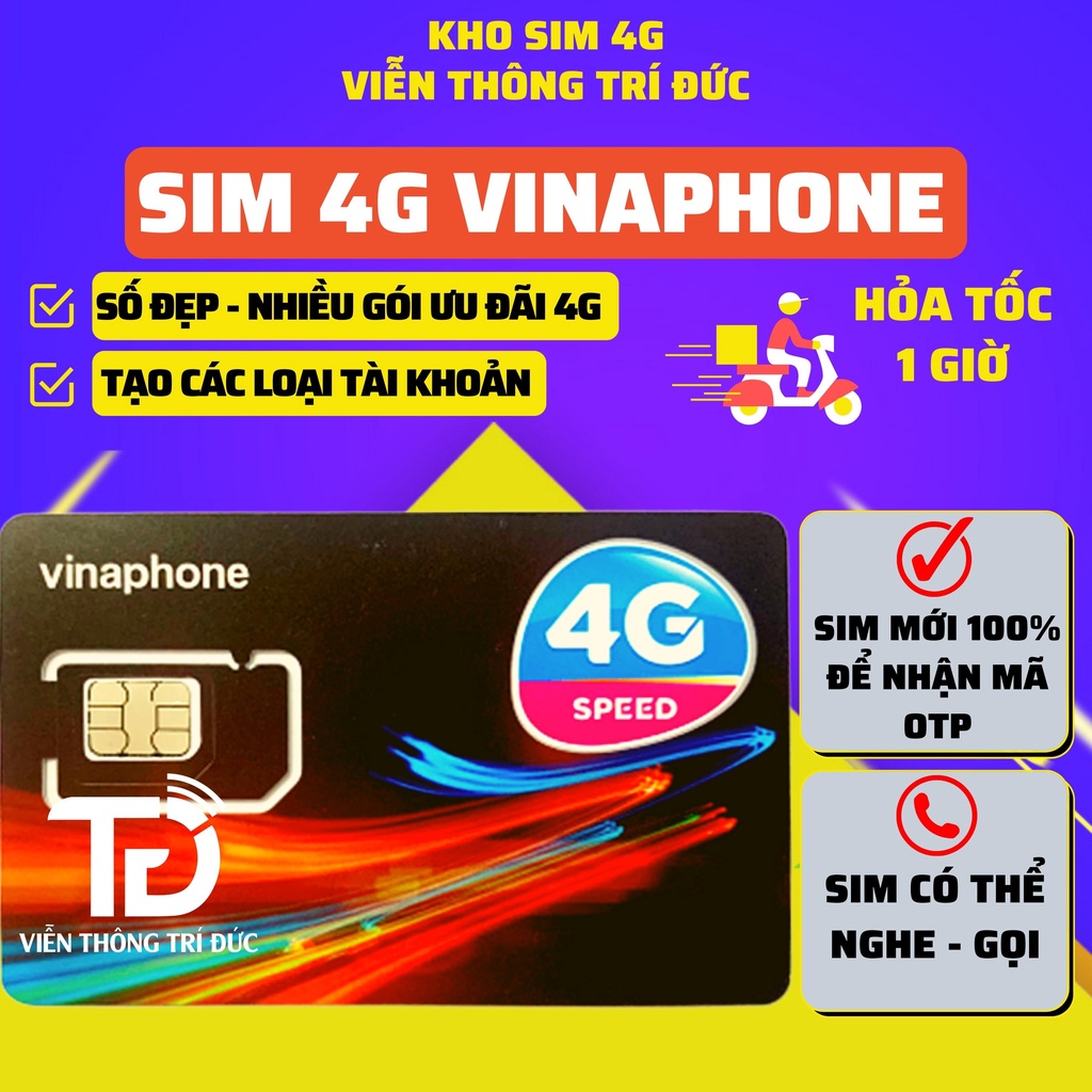 Sim 4G Vinaphone Giá Rẻ, Đăng ký ưu đãi Data, nghe - gọi & nhắn tin bình thường, Sim vina giá rẻ - Viễn Thông Trí Đức