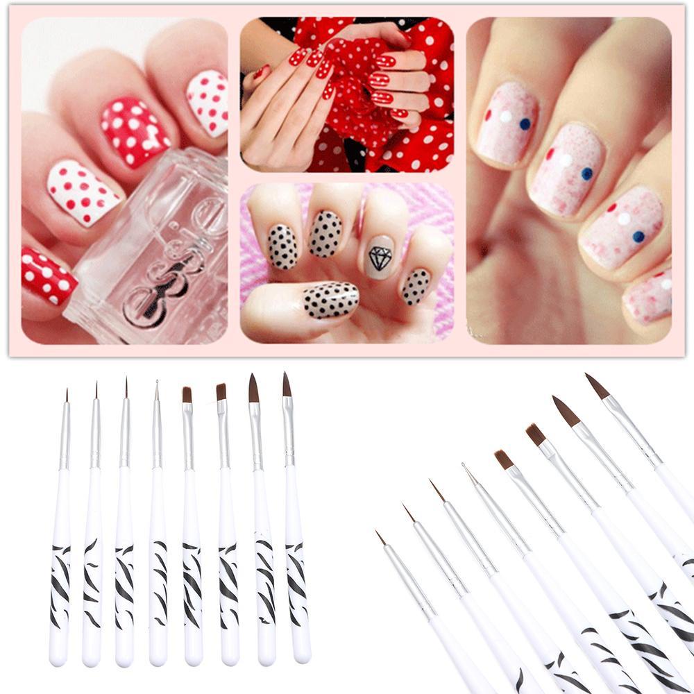 Set 8 Cọ Vẽ Móng Nghệ Thuật DIY Tiện Lợi