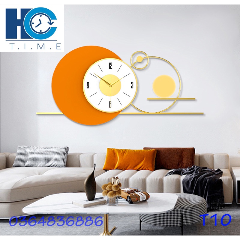 Đồng hồ treo tường trang trí decor T10 kích thước 83 x 39 cm