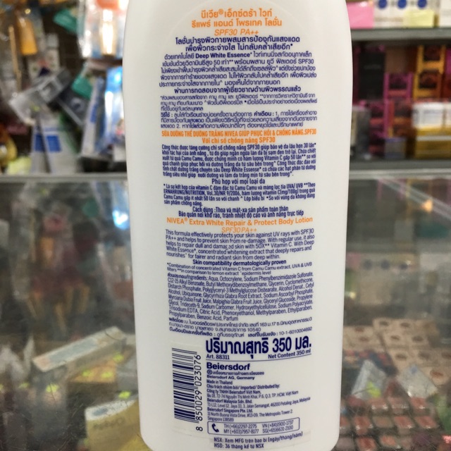 Sữa dưỡng thể Nivea Extra White SPF30 PA++ chai 350ml