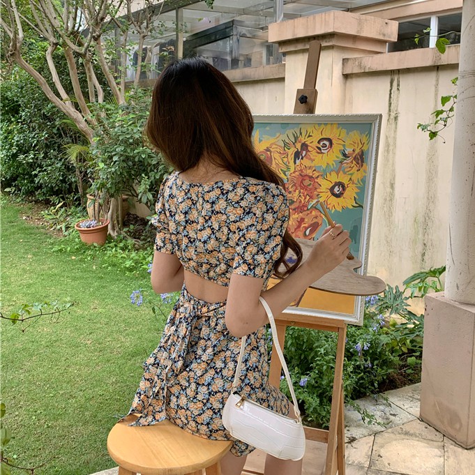 Đầm nữ hoa nhí dáng xòe kiểu a mini Emilyshop