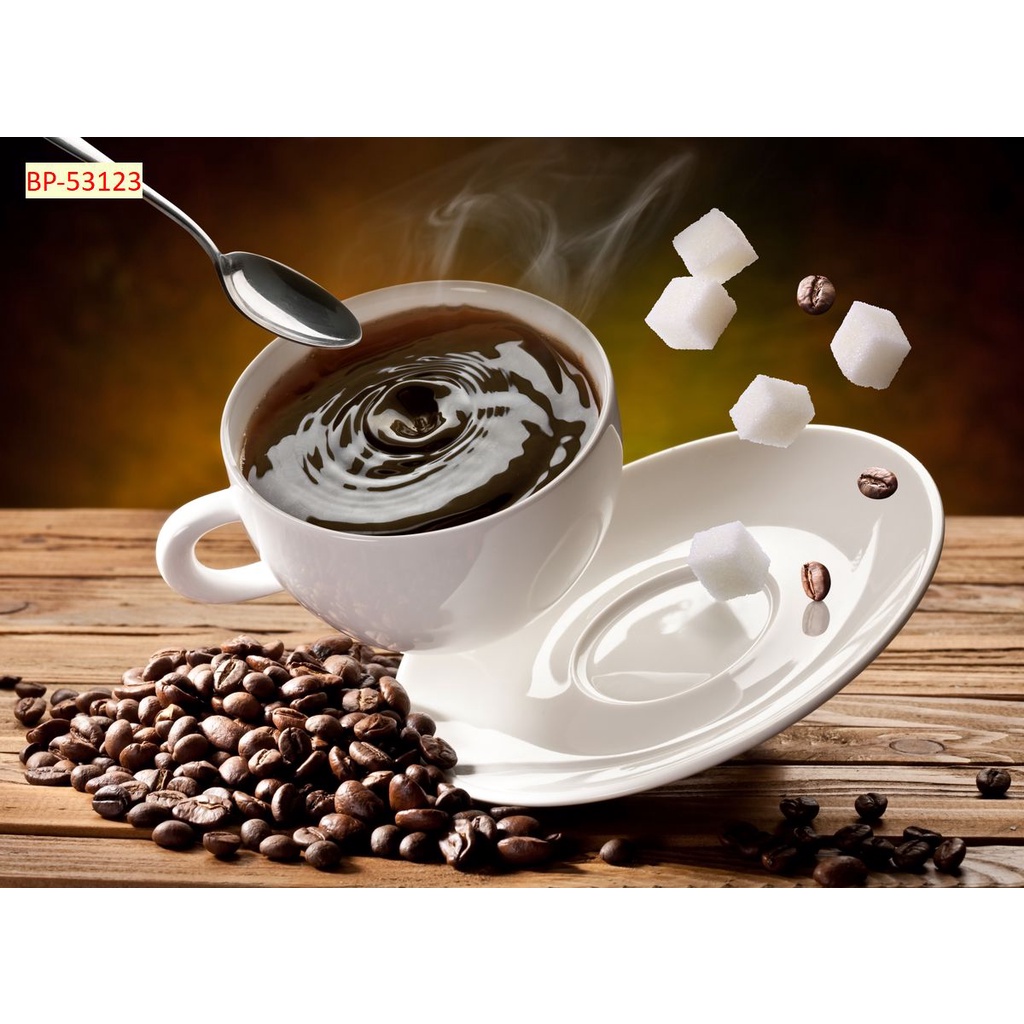 Tranh dán tường quán ăn Quán Cafe, Trà Sữa, Trang Trí Cửa Hàng