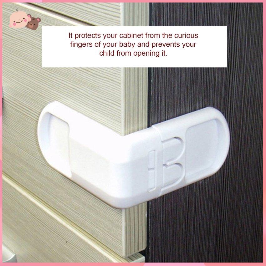 Khóa cố định ngăn cửa tủ/ cửa kéo thiết kế vuông góc tiện dụng