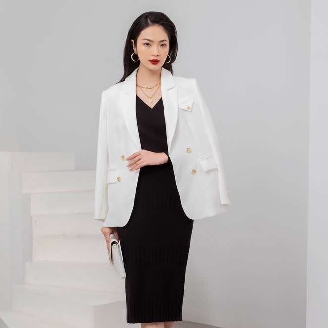 Áo Blazer Emspo dáng công sở trẻ túi 2 bên AVQL0213