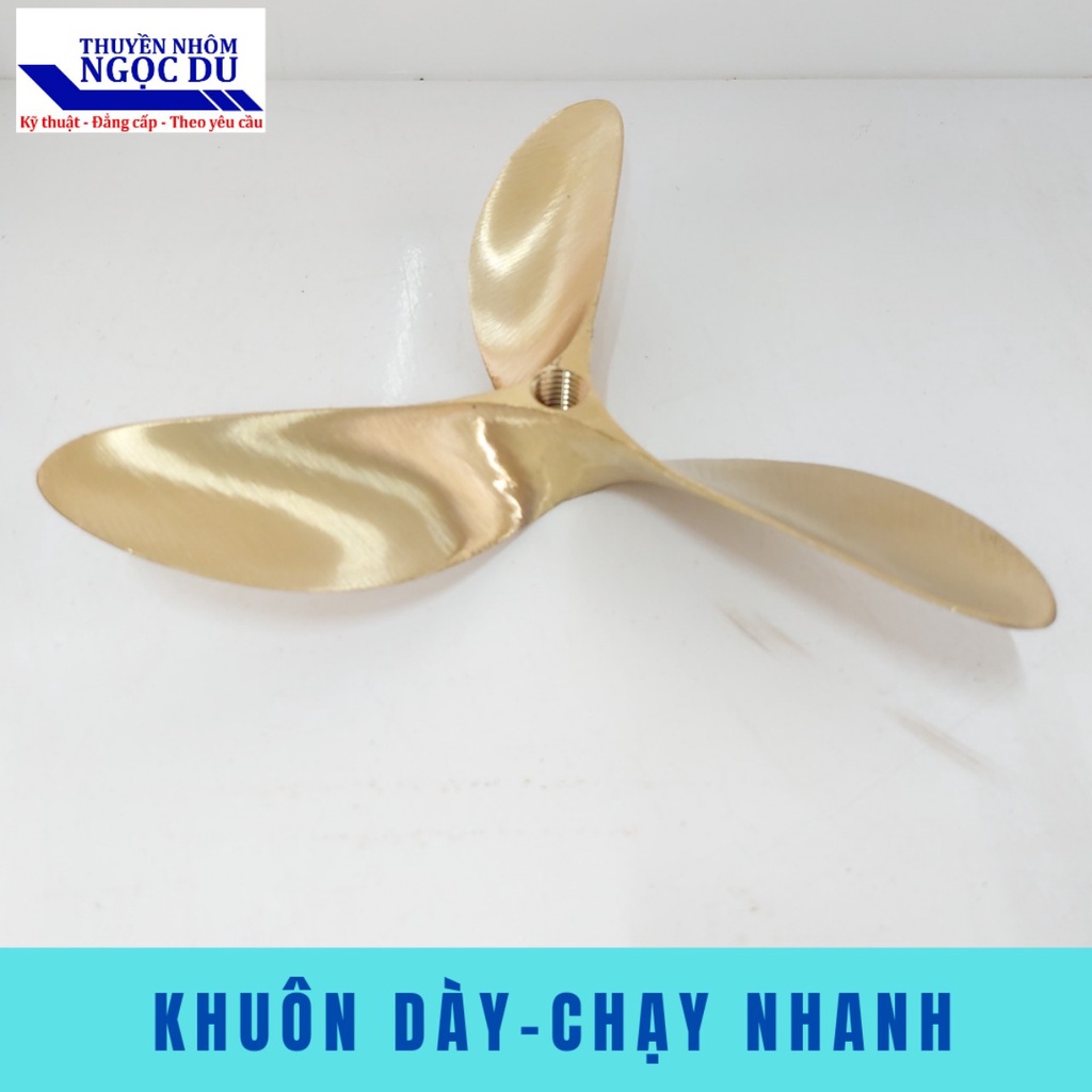 Chân Vịt Đồng 3 Cánh 6.5HP, Lỗ Ren 16, Đường kính 22cm, Chân Vịt Chạy Thuyền, Chạy Xuồng