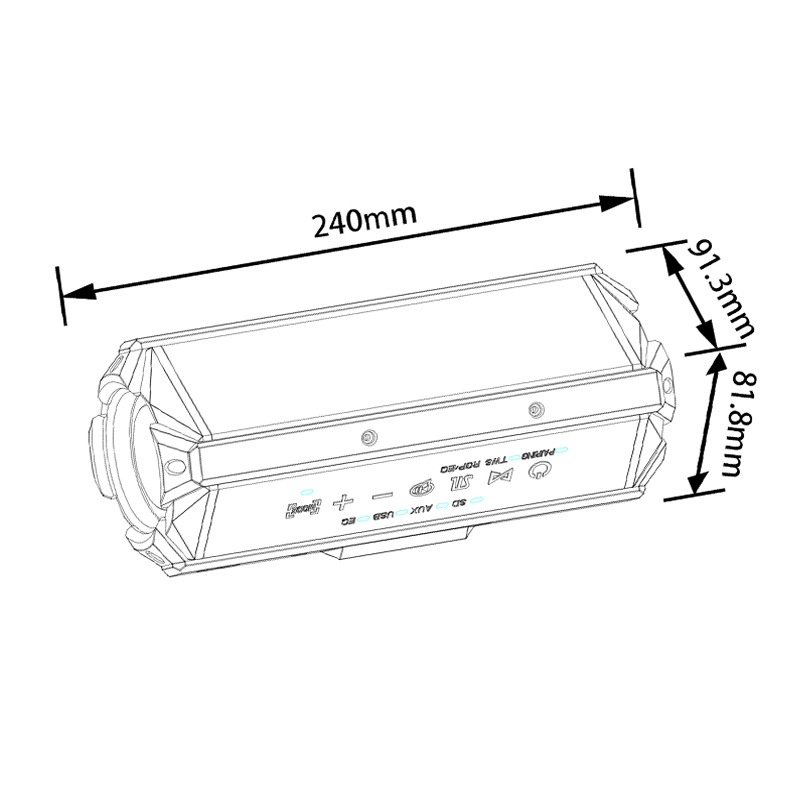 Loa Bluetooth nghe nhạc không dây 100W PKCB cổng usb, thẻ nhớ, line 3.5mm pin 10400MAH sạc Type C