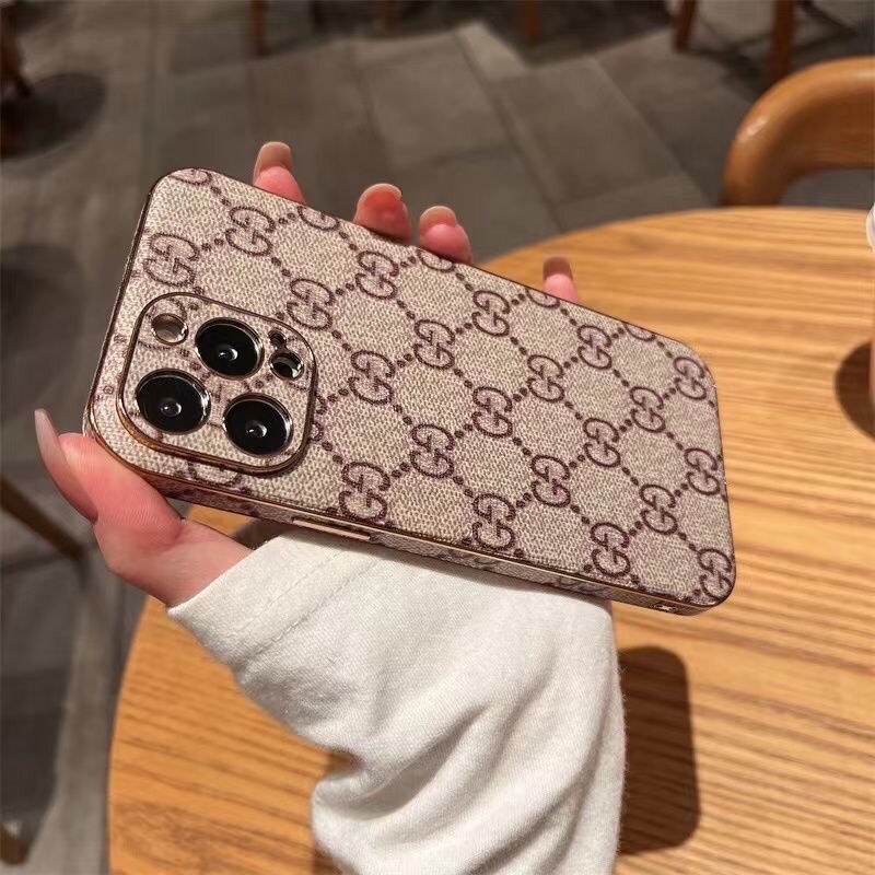 Ốp Điện Thoại Da Bảo Vệ Camera In Logo Gucci Cho iphone 13 12 11 Pro Max 7 8 X XS XR Plus SE