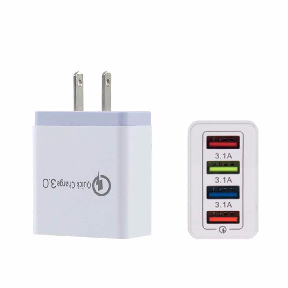 Đầu Sạc Nhanh 4 Cổng Usb Bằng Nhựa Cho Xiaomi Huawei