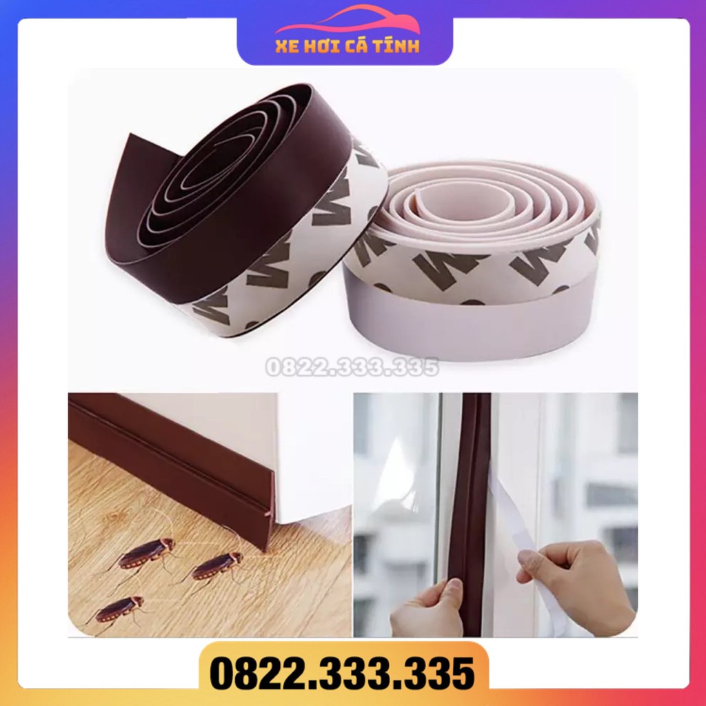 Ron Cao Su Dán Khe Hở Chân Cửa Ngăn Bụi Nước Côn Trùng-Trong kích thước 25 35 45mm-Gioăng dán cửa cao su