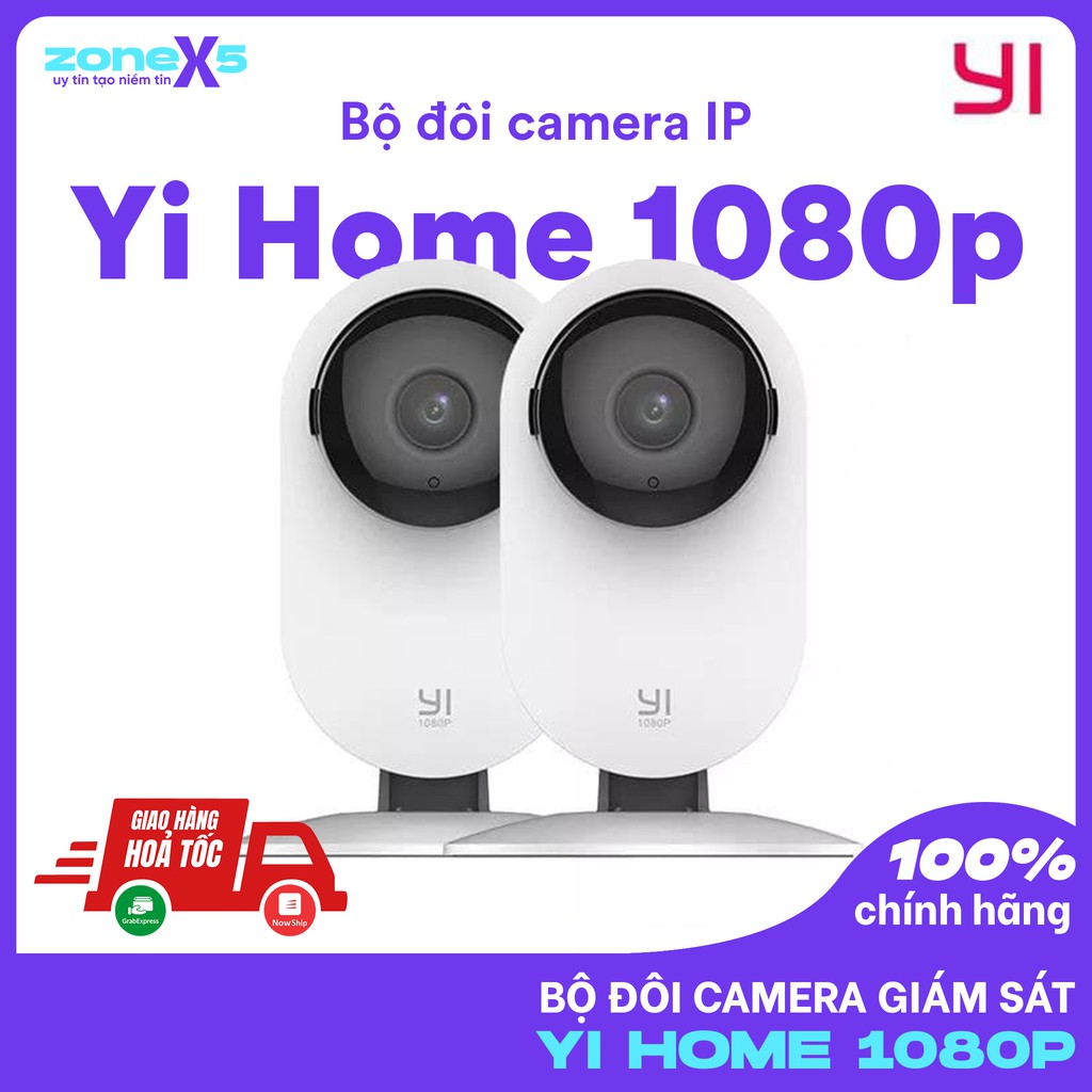 [Bản Quốc Tế]Bộ 2 Camera IP giám sát Yi Home Camera 1080p tích hợp công nghệ AI+ phát hiện con người