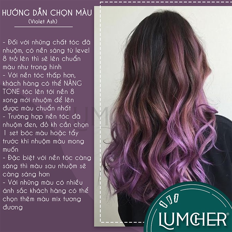 Thuốc nhuộm tóc Tím Tro kèm tẩy tại nhà giá rẻ chính hãng LUMCHER LC04
