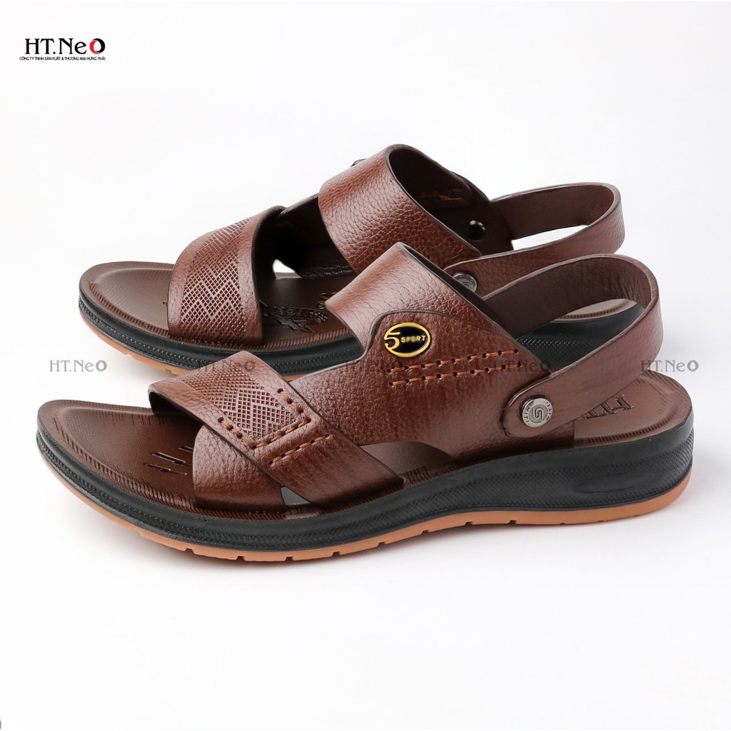 Sandal da bò- dép da HT.NEO da bò thật 100% kết hợp đế kếp cao 3,5cm cực đẹp khâu may chân quai siêu chắc chắn SD88