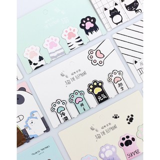 Kẹp bookmark đánh dấu sách hình tay mèo set 4 chiếc dễ thương cute, đồ dùng văn phòng tiện ích