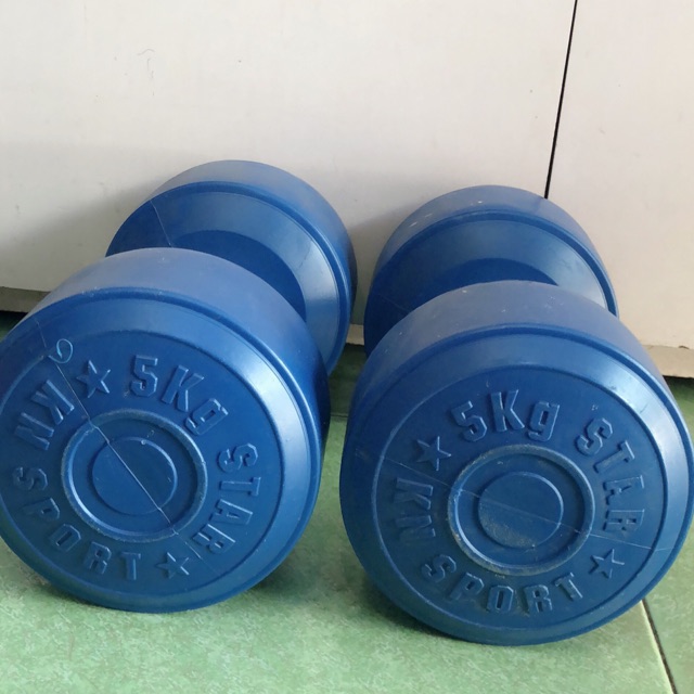 TẠ NHỰA 5KG ( 2 CỤC 5KG ) , TẠ TAY BÁT GIÁC (2 CỤC 5KG)TẠ DAT SPORT (2 CỤC 5KG)