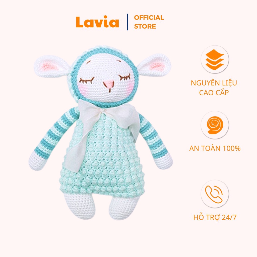 Thú bông móc len cao cấp cho bé - Gấu bông cute Cừu lalylala quà tặng đồ chơi handmade nhồi bông