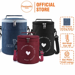 Túi Đựng Hộp Cơm Giữ Nhiệt Hình Trụ FANTASTIC - Thiết Kế Dạng Trụ Tròn - Chất Vải Chống Thấm Nước