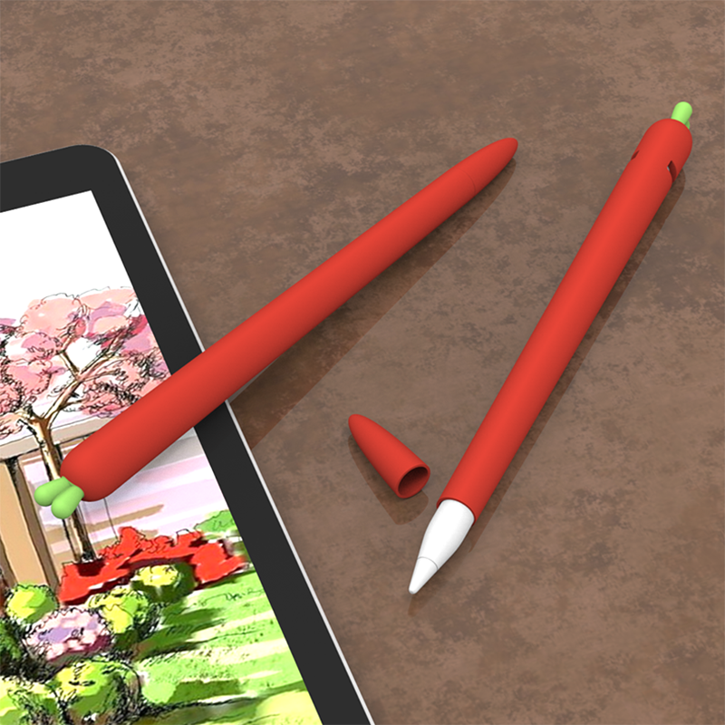 Vỏ bọc bảo vệ bút cảm ứng Apple Pencil 2/1 bằng silicon hình củ cà rốt dễ thương | BigBuy360 - bigbuy360.vn