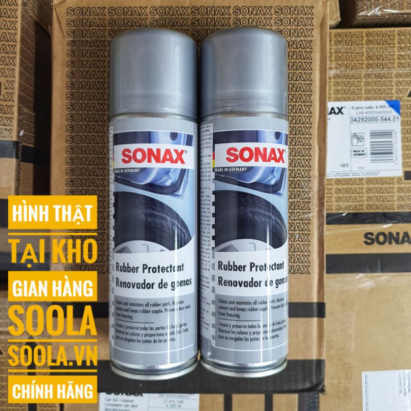 Xịt bóng lốp xe, làm mới cao su, ron cửa Sonax Chính Hãng (Rubber Protectant) 300ML 340200
