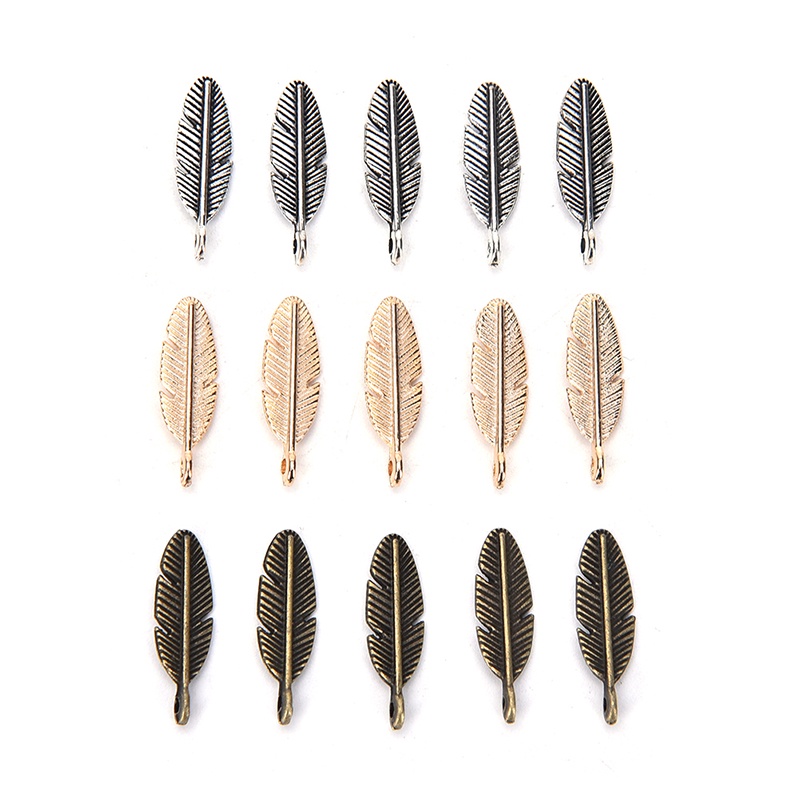 [New Stock] 20Pcs Latest Antique Silver/Gold/Bronze/Leaf Shaped Charms Pendants