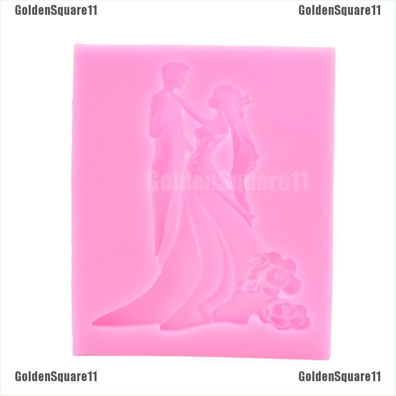 Khuôn Silicone Tạo Hình Cô Dâu Chú Rể Trang Trí Bánh Kem
